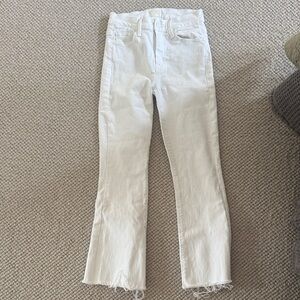 MOTHER Women's Straight Leg White Jeans
